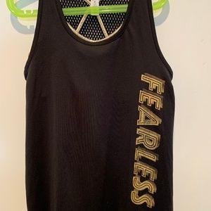 Black tank top with built in sports bra